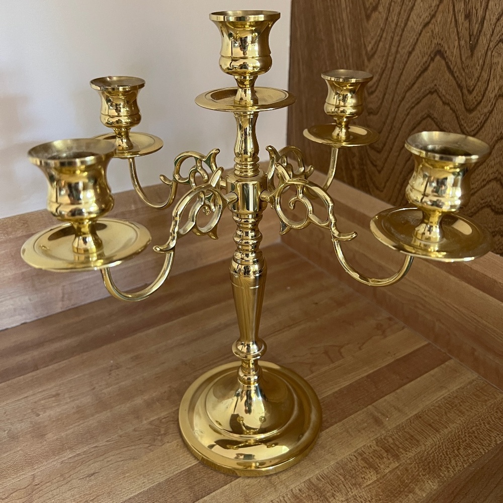 Candelabra by BALDWIN BRASS crafted in USA Excellent quality holds 5 candles